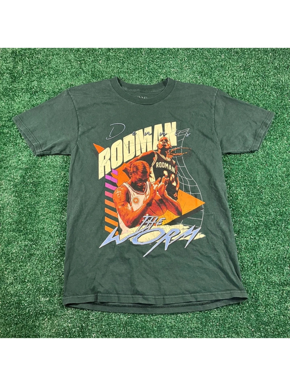 Denis Rodman apparel green short sleeve shirt size medium